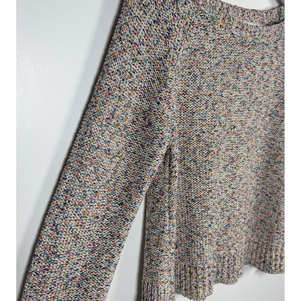 Lou & Grey Confetti Cake Pink Metallic Knit Boxy Crew Neck Cotton Blend Sweater‎ - Picture 5 of 10